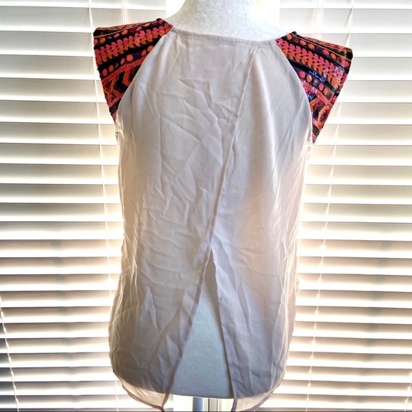 Anthro Jealous Tomato Medium Ivory Beaded Blouse - Picture 3 of 8